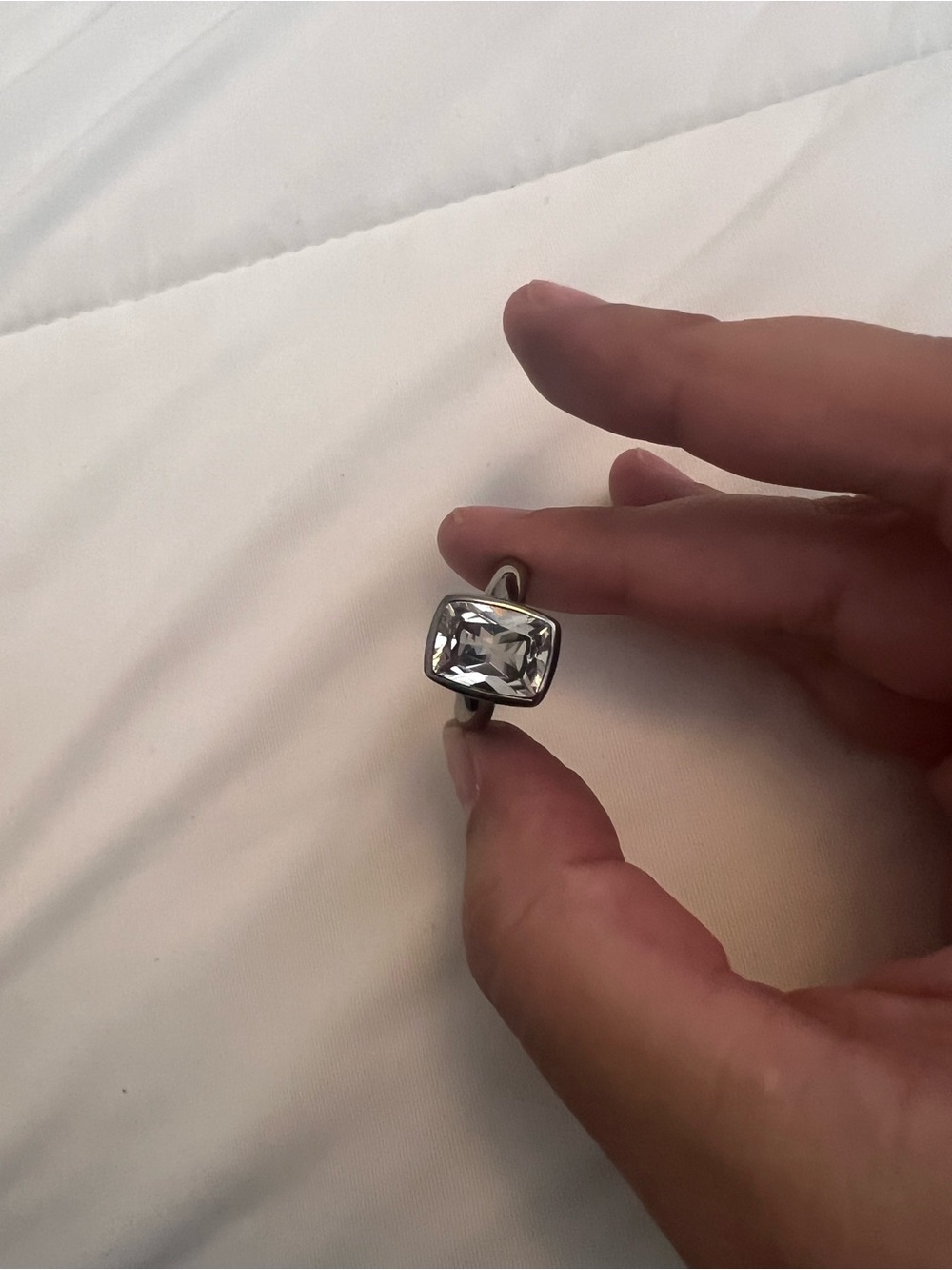Patina Sterling Silver Herkimer Diamond Ring